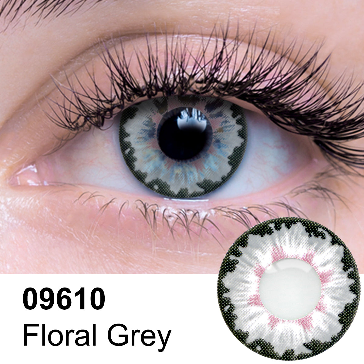 Floral Grey Contact Lens